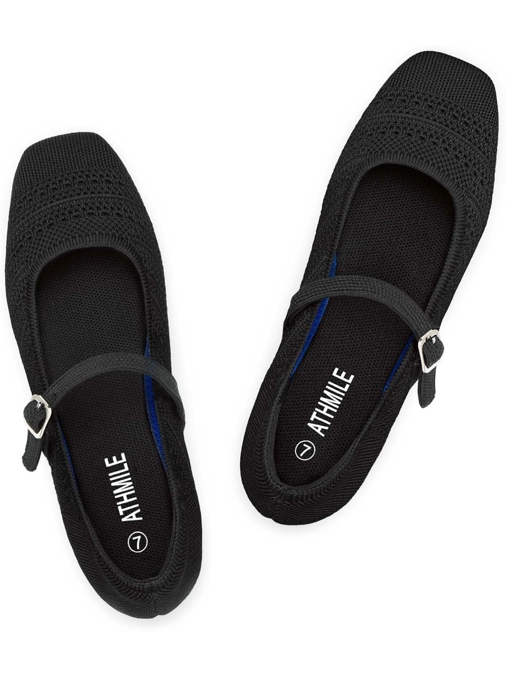 Women’s Black Knit Mary Jane Flats